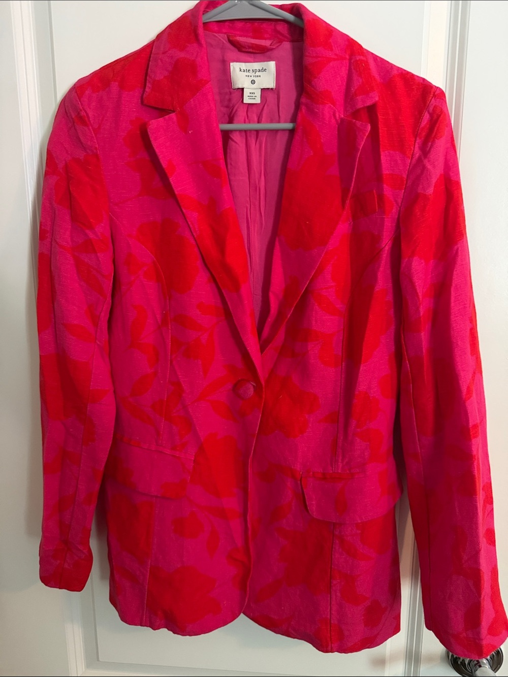 Limited edition-Kate Spade x Target oversized pink and red blazer Size XXS